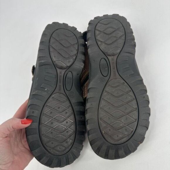 Y2K Faded Glory Mens Leather Chunky Fisherman Sandals Brown Size 10 Vintage - Picture 8 of 8